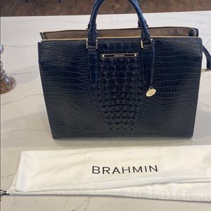 Brahmin Business Tote in Navy